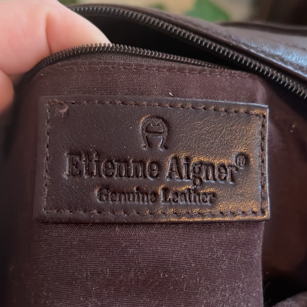 Vintage Etienne Aigner Classic Collection Purse Crossbody Dark Burgundy leather - Picture 14 of 16